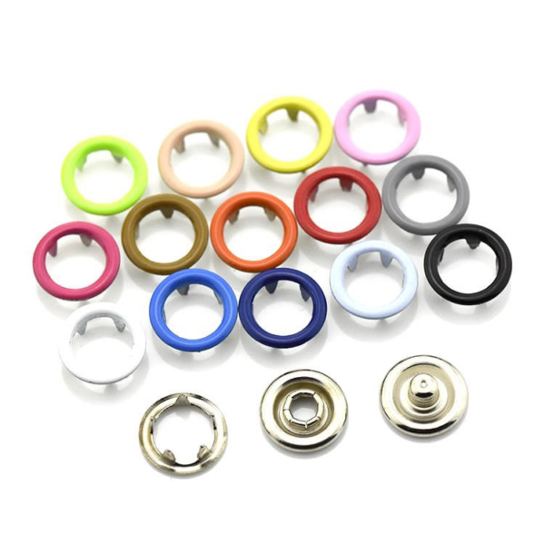 Yanxuan Wholesale Colorful Hollow Ring Five Prong Button 9.5mm Baby Clothing Children's Snap Metal Button