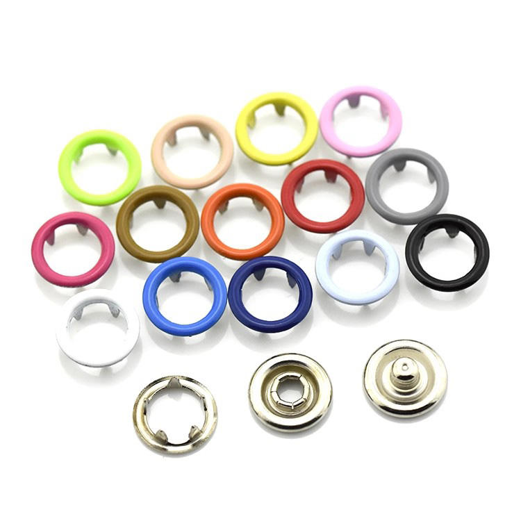 Yanxuan Wholesale Colorful Hollow Ring Five Prong Button 9.5mm Baby Clothing Children’s Snap Metal Button