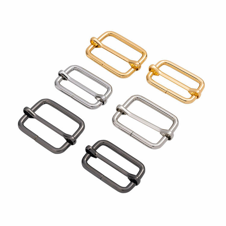 High Quality Wholesale Square Metal Adjust Belt Ring Handbag Parts Tri Glide Slider Buckles Special Bag Accessories