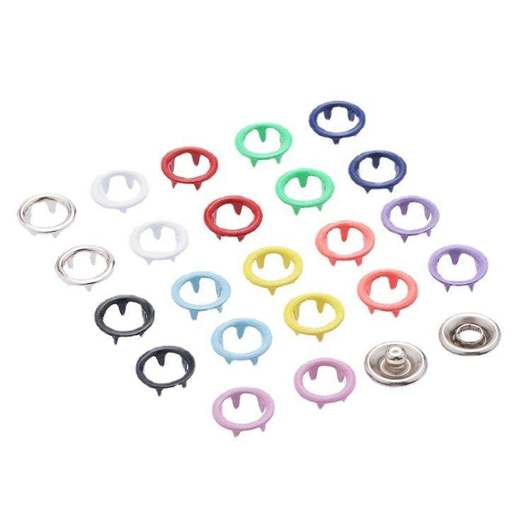 Yanxuan Wholesale Colorful Hollow Ring Five Prong Button 9.5mm Baby Clothing Children’s Snap Metal Button