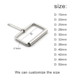 15/20/25/30/35/40/45/50 mm Metal Belt With Pin Buckle Rivet Adjustable Buckles Can Moved Luggage Hardware Leather Rivets