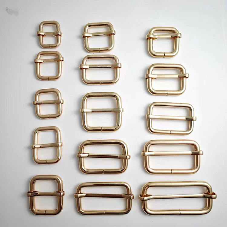 High Quality Wholesale Square Metal Adjust Belt Ring Handbag Parts Tri Glide Slider Buckles Special Bag Accessories