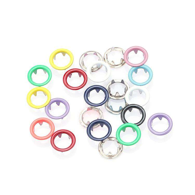 Yanxuan Wholesale Colorful Hollow Ring Five Prong Button 9.5mm Baby Clothing Children’s Snap Metal Button