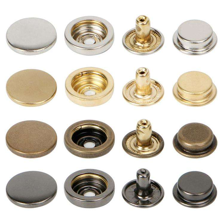 Yanxuan Small MOQ Logo Customized Metal Fastener Four Parts Snap Brass Press Snap Button for Clothes