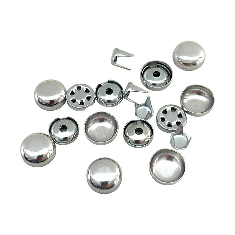 High Quality Factory Price Aluminium Metal Rivet Covered Cap Prong Top Crown Baseball Cap Button for Hats