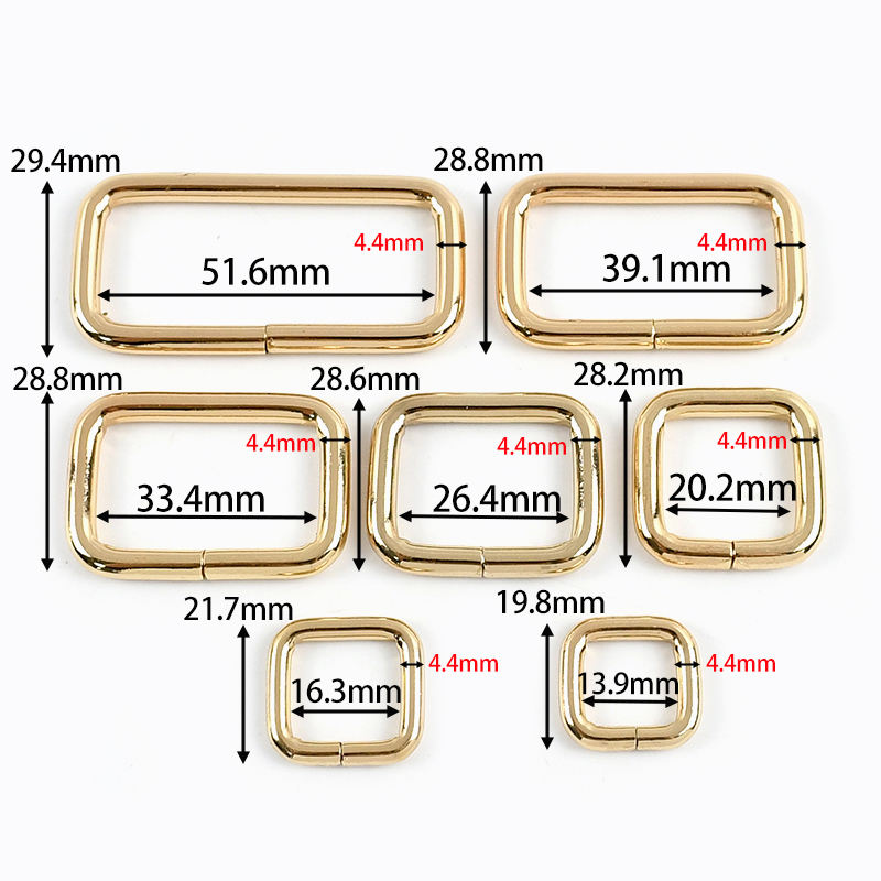Meetee Bags Hardware Accessories Rectangle Ring Belt Adjustable Bag Buckles