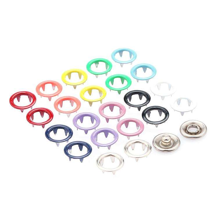 Yanxuan Wholesale Colorful Hollow Ring Five Prong Button 9.5mm Baby Clothing Children’s Snap Metal Button