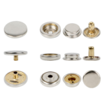 Yanxuan Small MOQ Logo Customized Metal Fastener Four Parts Snap Brass Press Snap Button for Clothes