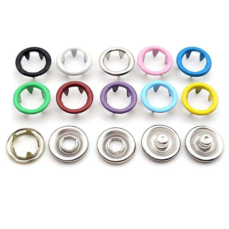 Yanxuan Wholesale Colorful Hollow Ring Five Prong Button 9.5mm Baby Clothing Children’s Snap Metal Button