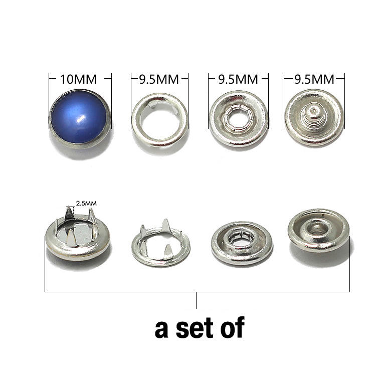 Wholesale 10mm Pearl Five-prong Four-button Decorative Hidden Clothing Accessories Colorful Pearl Snap Button