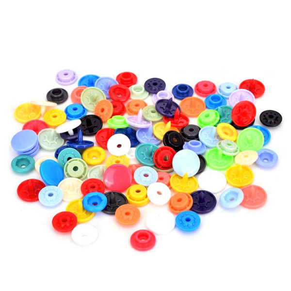 T5 T8 Fancy Colorful Plastic 4 Parts Stock Children Resin Customized Moulding Round Baby Clothes Bags Towel Fastener Snap Button