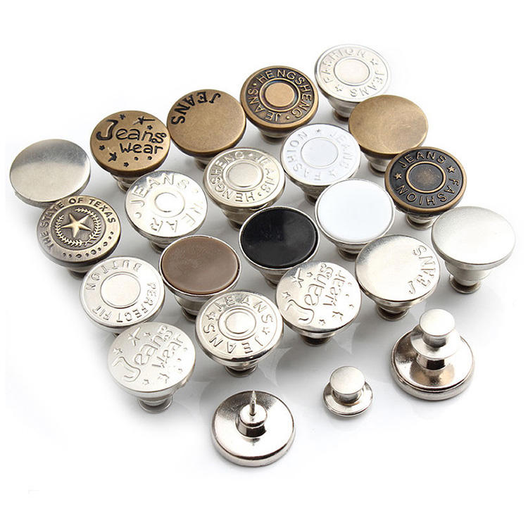 Yanxuan Denim Button Easy Hand Install Rivets Jeans Button Zinc Alloy Metal Wholesale Factory Price Logo Customized Plating