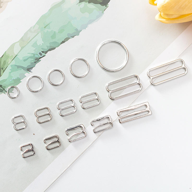 High Quality 20mm Silver Zinc Alloy Bra Strap Adjuster Ring Slider Hook Premium Underwear Buckle Bikini Connectors Accessories