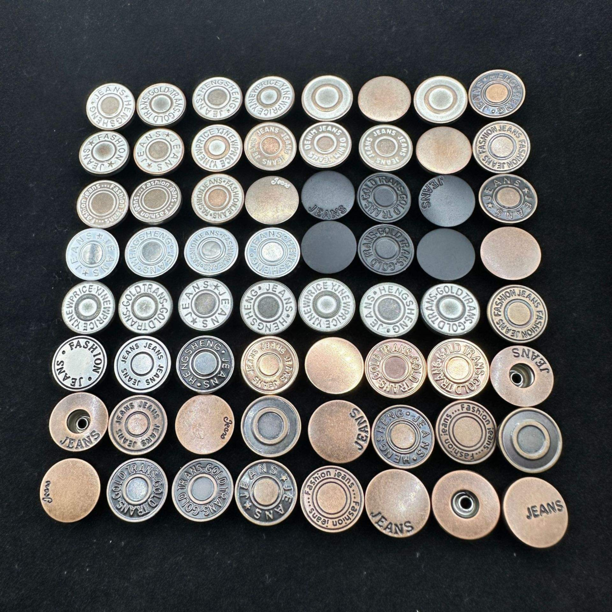 Washable Custom Jeans Rivet Engraved Logo Stainless Steel Jeans Buttons for Denim Clothes