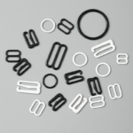 Underwear Accessories Zinc Alloy Buckle Hook and Slider with Comfortable Silver Metal Ring for Bra