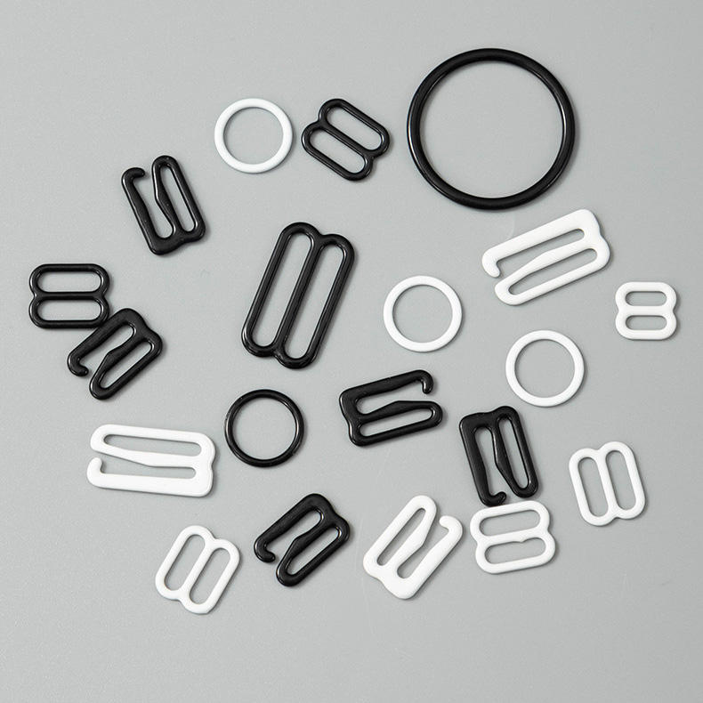 Underwear Accessories Zinc Alloy Buckle Hook and Slider with Comfortable Silver Metal Ring for Bra
