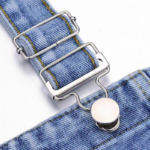 Vintage Boot Cut Waterproof Bow Print Bib Overalls Nylon Cotton Dungarees Adjustable Straps Metal D-Ring Workwear