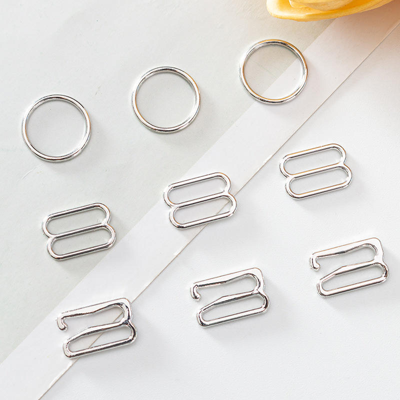 High Quality 20mm Silver Zinc Alloy Bra Strap Adjuster Ring Slider Hook Premium Underwear Buckle Bikini Connectors Accessories