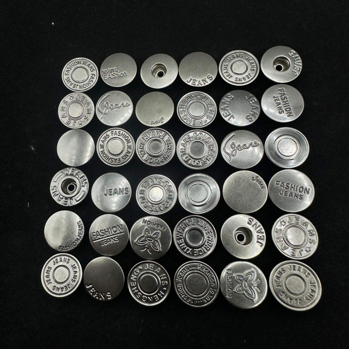 Washable Custom Jeans Rivet Engraved Logo Stainless Steel Jeans Buttons for Denim Clothes