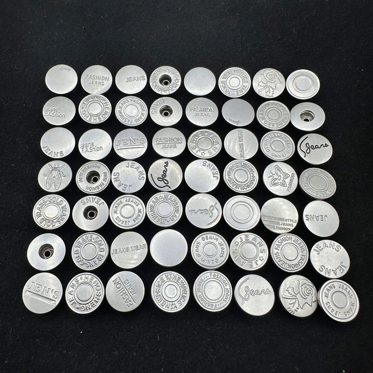 Washable Custom Jeans Rivet Engraved Logo Stainless Steel Jeans Buttons for Denim Clothes