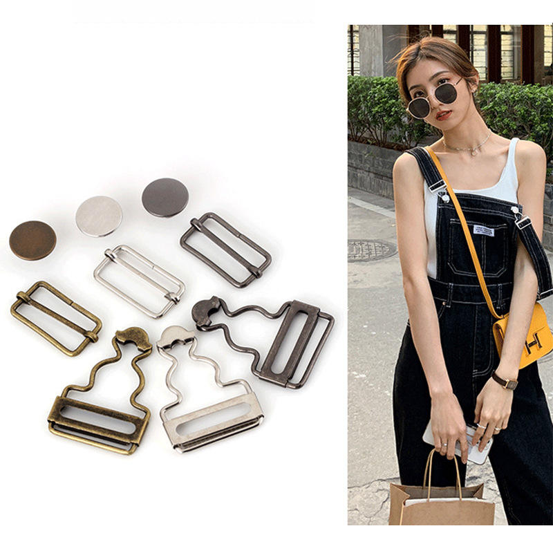 Vintage Boot Cut Waterproof Bow Print Bib Overalls Nylon Cotton Dungarees Adjustable Straps Metal D-Ring Workwear