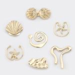 Factory Custom Logo Gold Eco-Friendly Irregular Metal Pin Zinc Alloy Women Shoes Dress Swimwear Belt Decoration Clasp Buckle