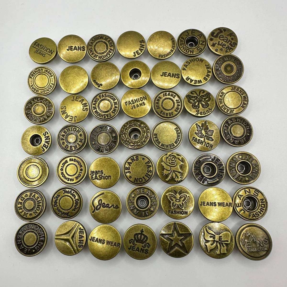 Washable Custom Jeans Rivet Engraved Logo Stainless Steel Jeans Buttons for Denim Clothes