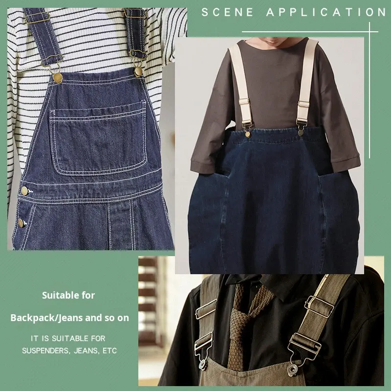 Vintage Boot Cut Waterproof Bow Print Bib Overalls Nylon Cotton Dungarees Adjustable Straps Metal D-Ring Workwear