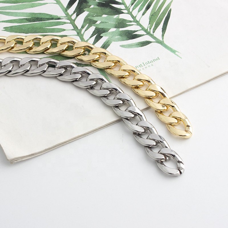 High Quality Wholesale NK 15mm Aluminum Chains Purse Strap Chunky Gold Thick Chain Eco-friendly Customizable Safety Small