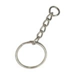 Simple Cheap Promotional 25MM Round Iron Metal Keychains Keychain Accessories With Chain