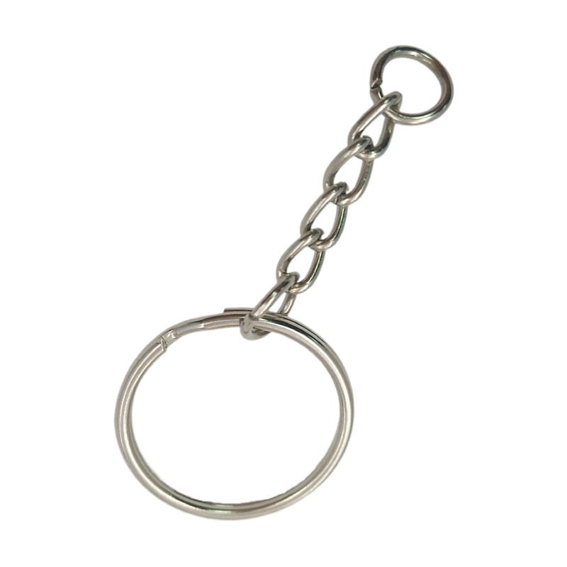 Simple Cheap Promotional 25MM Round Iron Metal Keychains Keychain Accessories With Chain
