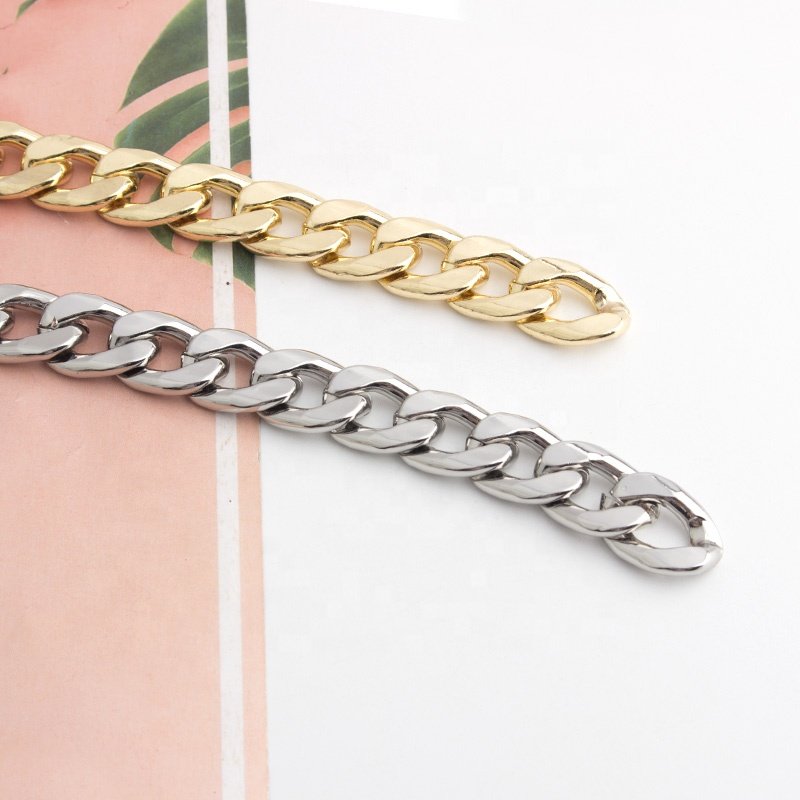 High Quality Wholesale NK 15mm Aluminum Chains Purse Strap Chunky Gold Thick Chain Eco-friendly Customizable Safety Small