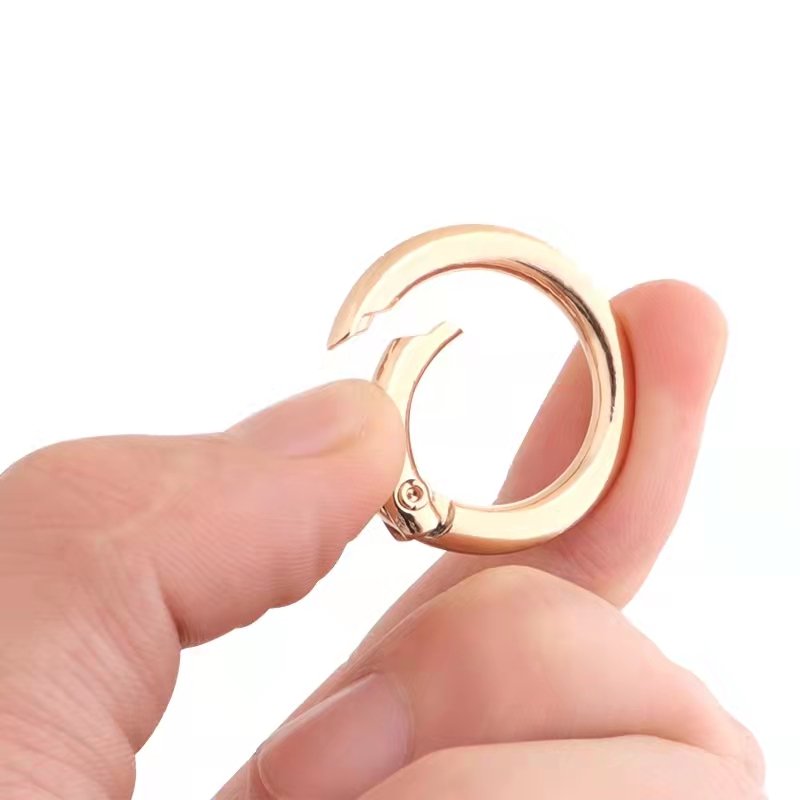 Cheap Custom Metal Spring O Rings Circle Snap Clip Hook Spring Buckles Clasp for Bag Zinc Alloy Ring for Bag