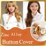 JINYU Wholesale Fancy Zinc Alloy Metal Button Covers for Women Decorative Shirt Cufflinks Nickel-Free Eco-Friendly