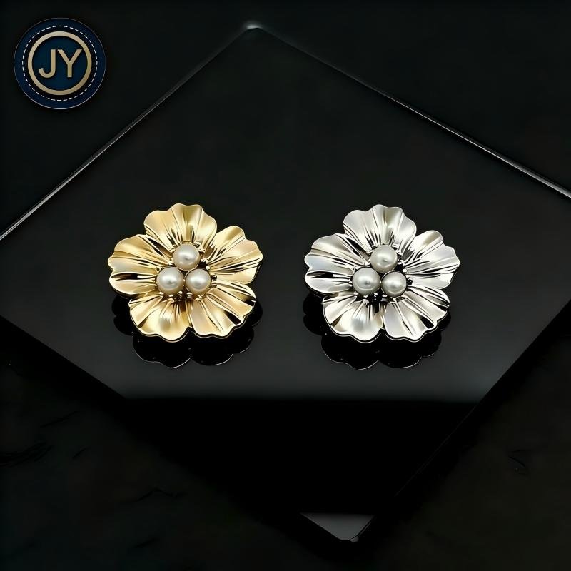 JINYU Wholesale Fancy Zinc Alloy Metal Button Covers for Women Decorative Shirt Cufflinks Nickel-Free Eco-Friendly