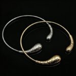 Factory High Quality Eco-Friendly Nickel-Free Durable Metal Open Collarbone Necklace Geometric Rigid Cuff Choker Bulk Zinc Alloy