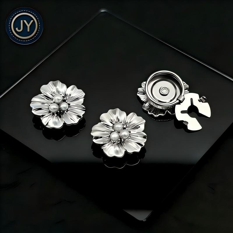 JINYU Wholesale Fancy Zinc Alloy Metal Button Covers for Women Decorative Shirt Cufflinks Nickel-Free Eco-Friendly