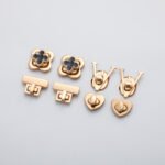 Luxury Handbag Accessories Metal Twist Bag Lock Flower Heart Shape Shape Turn Lock for Purse Bag