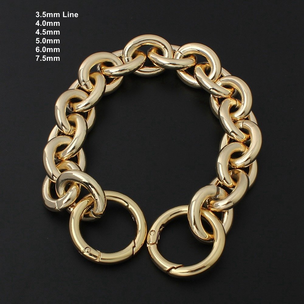 120cm Chunky Big Acrylic Plastic Resin Pearl Luxury Safety Small Bag Chain Strap Accessories Gold Purse Handbag