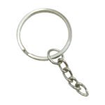 Simple Cheap Promotional 25MM Round Iron Metal Keychains Keychain Accessories With Chain