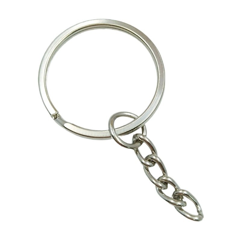 Simple Cheap Promotional 25MM Round Iron Metal Keychains Keychain Accessories With Chain