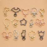 Gold Plated Swivel Keychain Clasps Zinc Alloy Snap Hooks in Assorted Shapes for DIY Jewelry Making Bag Charm Accessories
