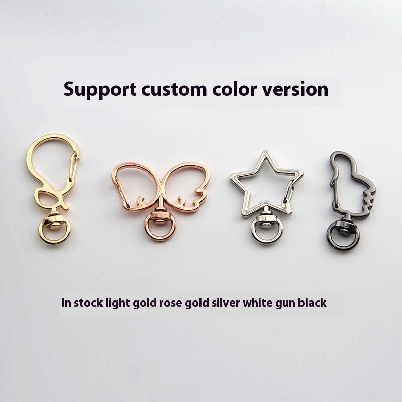 Gold Plated Swivel Keychain Clasps Zinc Alloy Snap Hooks in Assorted Shapes for DIY Jewelry Making Bag Charm Accessories