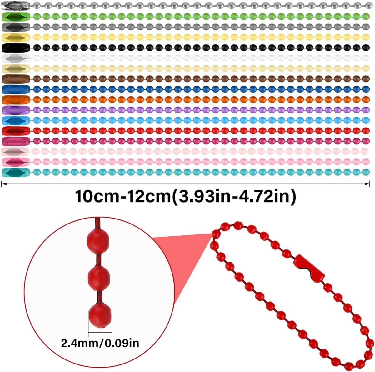Factory Price Wholesale Color Paint 2.4 * 100mm Bead Chain Ball Bead Chain