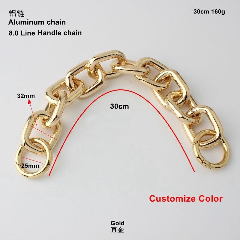 120cm Chunky Big Acrylic Plastic Resin Pearl Luxury Safety Small Bag Chain Strap Accessories Gold Purse Handbag