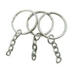Simple Cheap Promotional 25MM Round Iron Metal Keychains Keychain Accessories With Chain