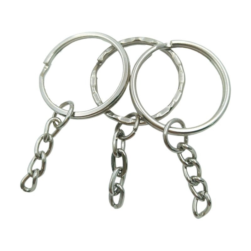 Simple Cheap Promotional 25MM Round Iron Metal Keychains Keychain Accessories With Chain