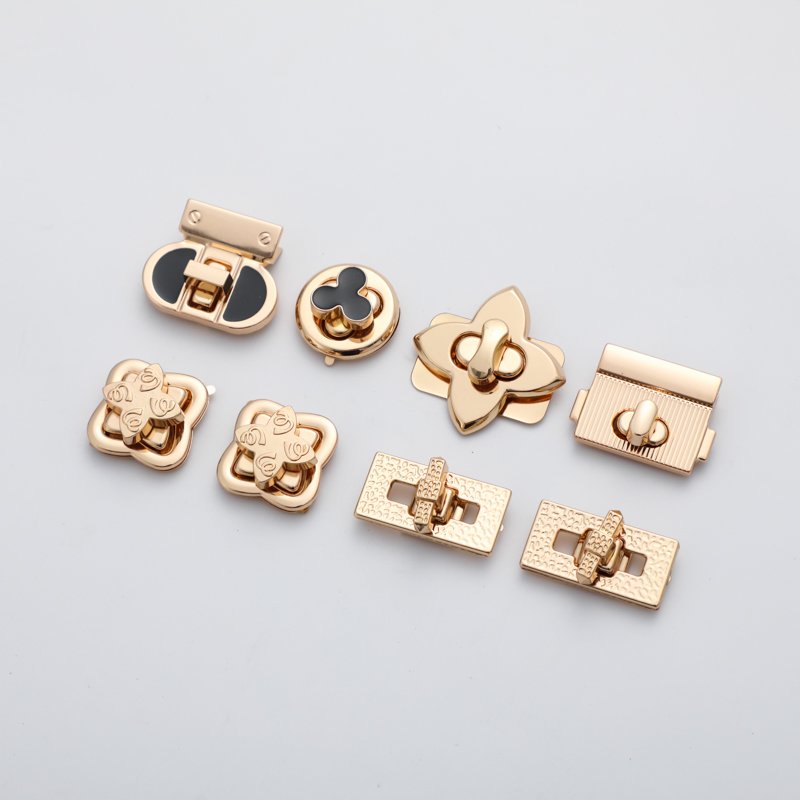 Luxury Handbag Accessories Metal Twist Bag Lock Flower Heart Shape Shape Turn Lock for Purse Bag