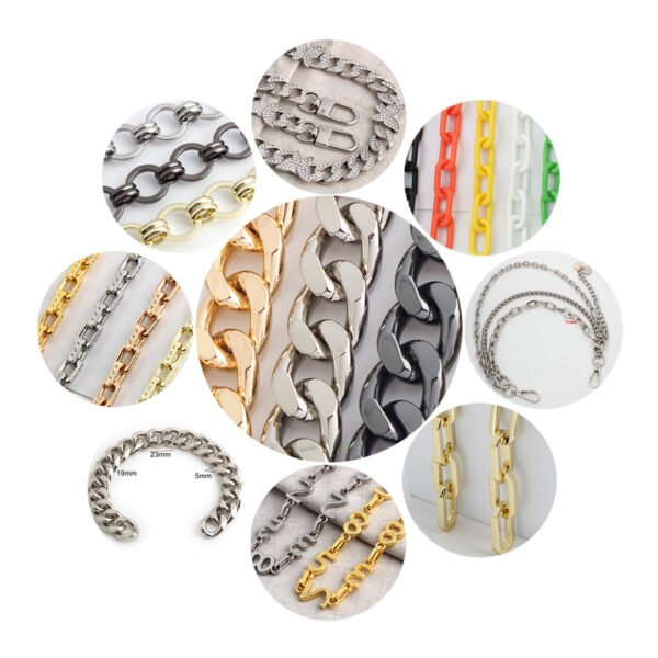 120cm Chunky Big Acrylic Plastic Resin Pearl Luxury Safety Small Bag Chain Strap Accessories Gold Purse Handbag