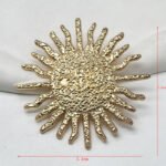UCHARMD Metal Buttons Brooch for Underwear Floral Gold Cover Cufflinks Irregular Shapes Sun Design BT079